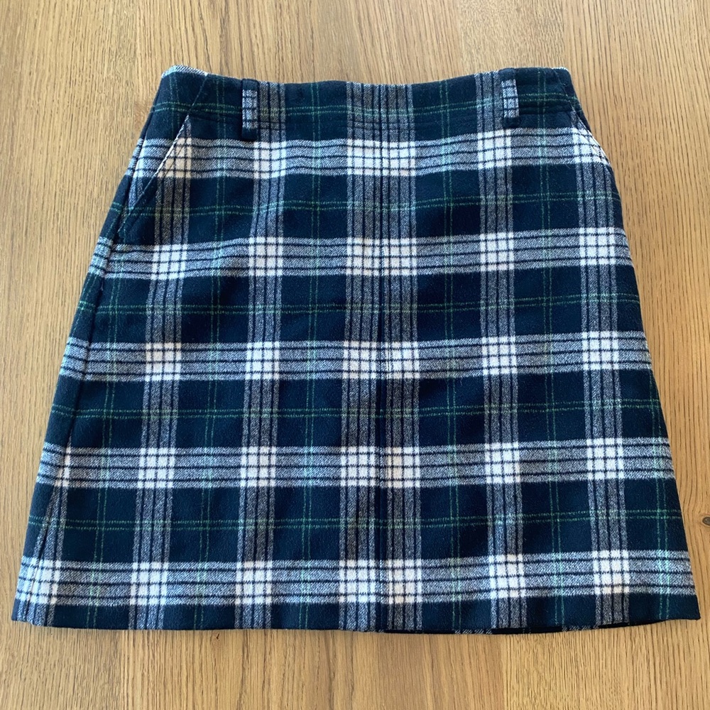 Eddie Bauer Wool/Cashmere Plaid Skirt